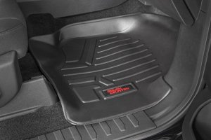 Ford F-150 Lightning Floor Mats - Front + Rear - Rough Country - FR Buckets - '22-'23
